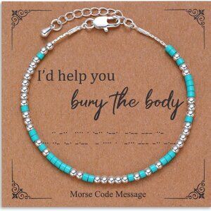Friendship Morse Code Bracelet Brass Gold-Plated Adjustable Gift Women